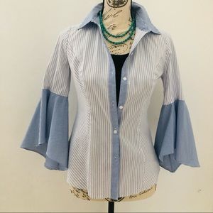 White House Black Market Bell Sleeved Blouse